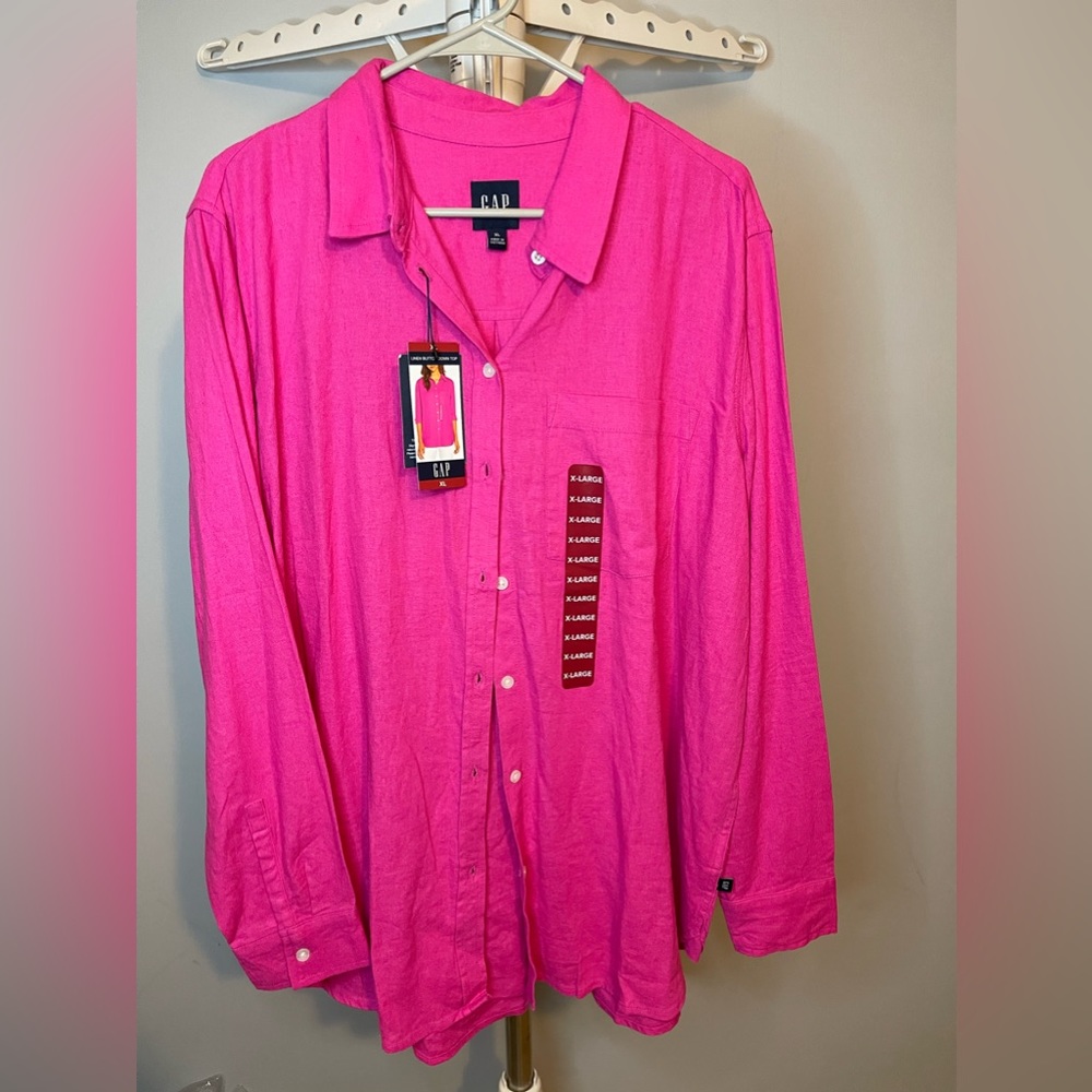 NWT Gap Lady’s Linen Button Down size XL - Picture 2 of 4